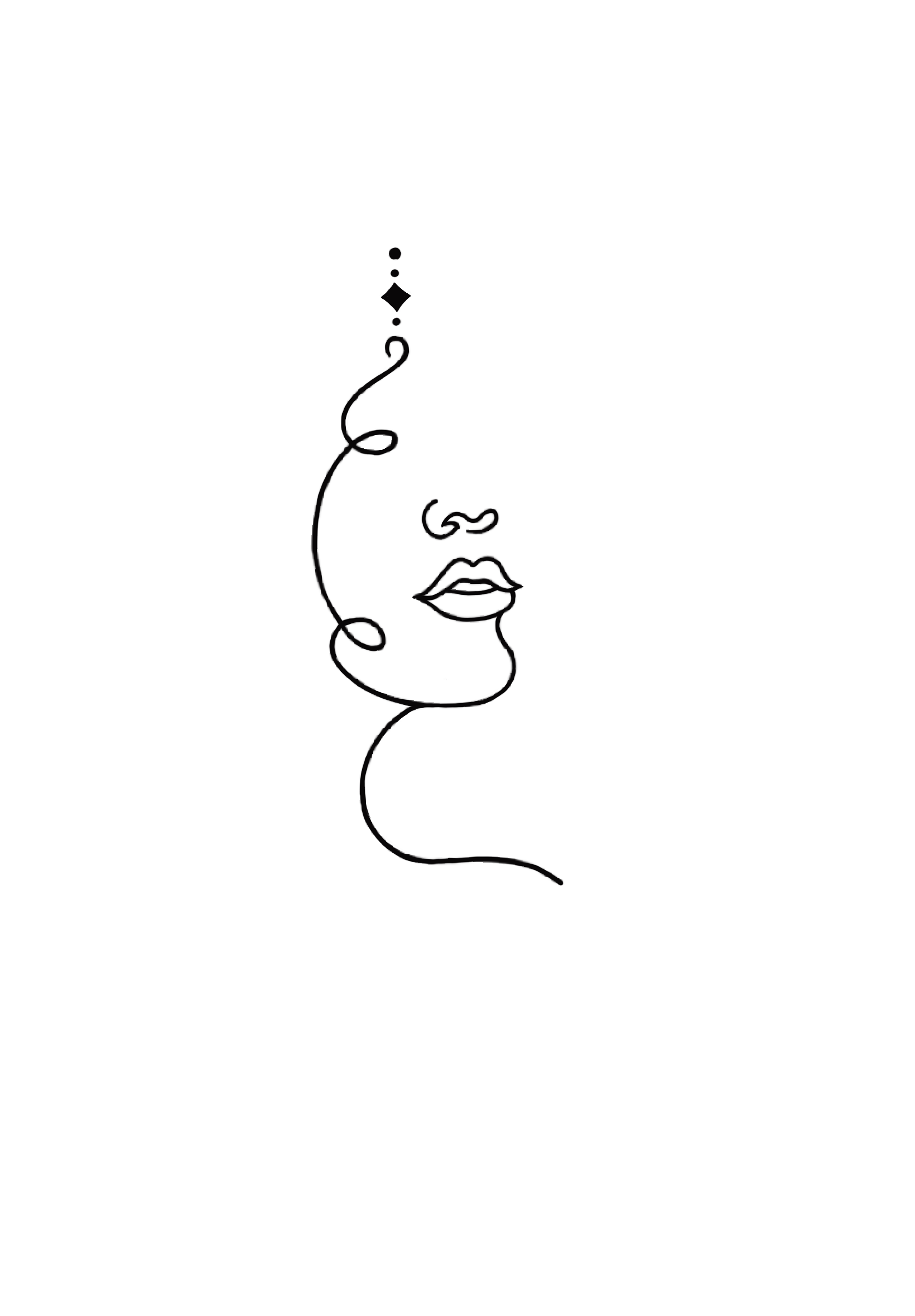 Line face flash tattoo design